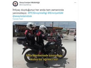 Sinop’ta polisler sınava geç kalan öğrenciyi yetiştirdi