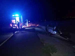 Tekirdağ’da direksiyon hakimiyetini kaybeden alkollü sürücü takla attı