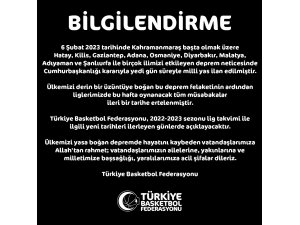 Türkiye Basketbol Federasyonu, maçların ertelendiğini duyurdu