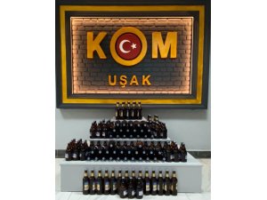 Uşak’ta 159 şişe kaçak alkol ele geçirildi