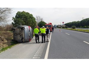 Kontrolden çıkan araç takla attı: 2 yaralı