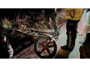 Metrelerce sürüklenen motosikletin sürücüsü ağır yaralandı