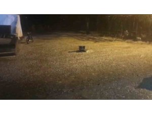 Yağmur ve dolu yolları dereye çevirdi