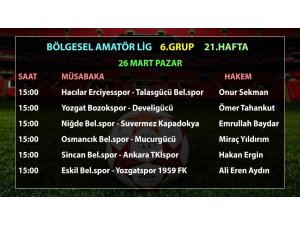 Bölgesel Amatör Lig’de 21.hafta maçlarının hakemleri açıklandı