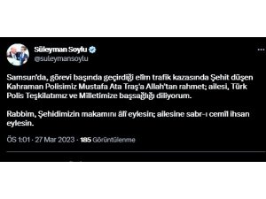 Bakan Soylu’dan Samsun’da kazada şehit olan polis memuru için başsağlığı mesajı