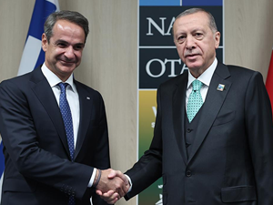 Cumhurbaşkanı Erdoğan, Yunanistan Başbakanı Miçotakis'i kabul etti