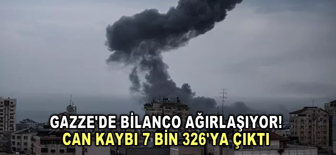İsrail'in Gazze'ye düzenlediği saldırılarda can kaybı 298 artarak 7 bin 326'ya yükseldi