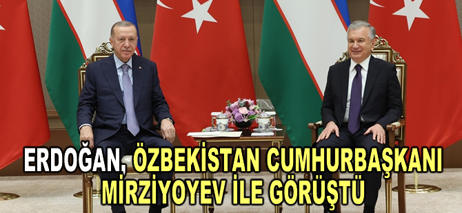 Cumhurbaşkanı Erdoğan, Özbekistan Cumhurbaşkanı Mirziyoyev ile görüştü