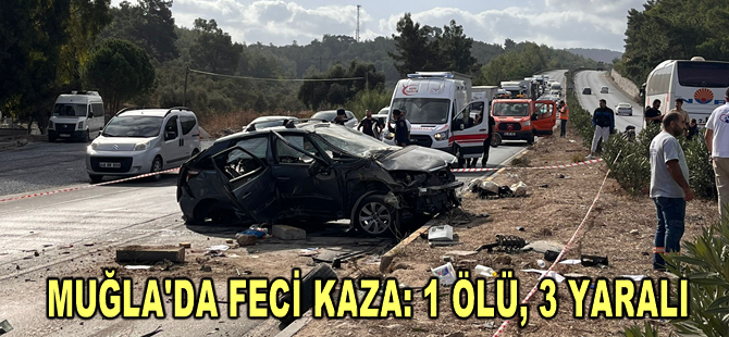 Milas'ta yolcu otobüsüyle otomobil çarpıştı, 1 kişi öldü, 3 kişi yaralandı