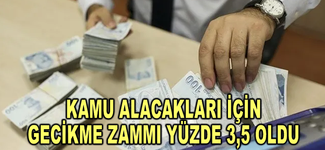 Kamu alacakları için gecikme zammı yüzde 3,5, tecil faizi ise yıllık yüzde 36 oldu