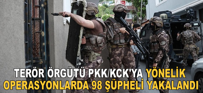 Terör örgütü PKK/KCK'ya yönelik 18 ildeki operasyonlarda 98 şüpheli yakalandı