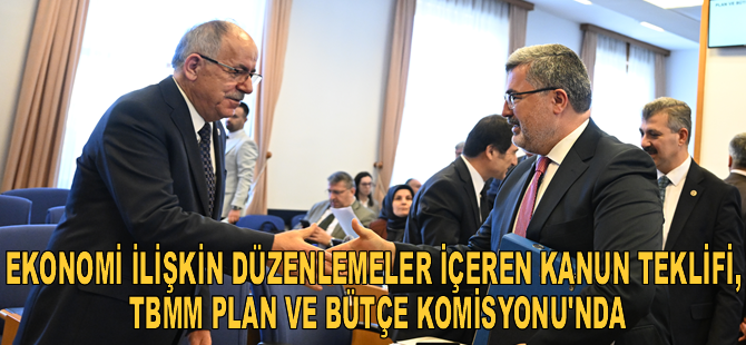 Ekonomi alanında düzenlemeler içeren kanun teklifi, TBMM Plan ve Bütçe Komisyonu'nda