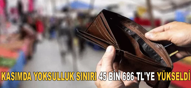 Kasımda yoksulluk sınırı 45 bin 686 TL'ye yükseldi