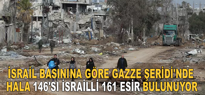 İsrail basınına göre Gazze Şeridi'nde hala 146'sı İsrailli 161 esir bulunuyor