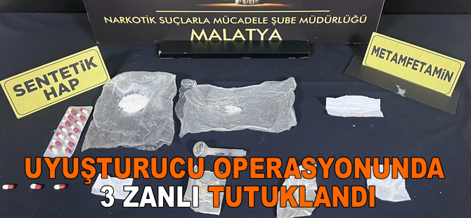 Uyuşturucu operasyonunda 3 zanlı tutuklandı