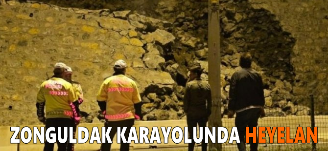 Zonguldak karayolunda heyelan