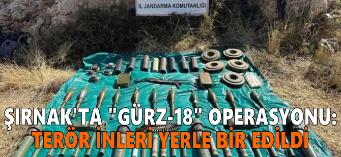 Şırnak'ta "Gürz-18" operasyonu: Terör inleri yerle bir edildi