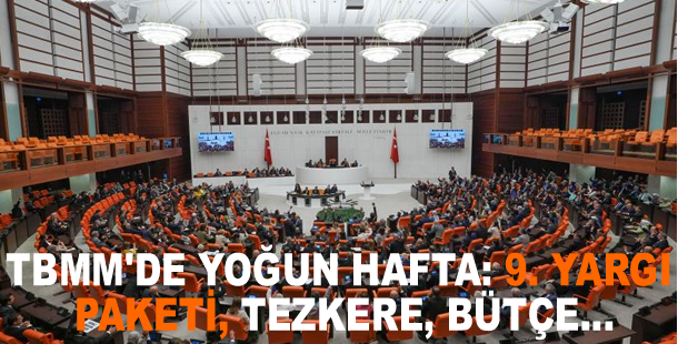 TBMM'de yoğun hafta: 9. Yargı Paketi, tezkere, bütçe...
