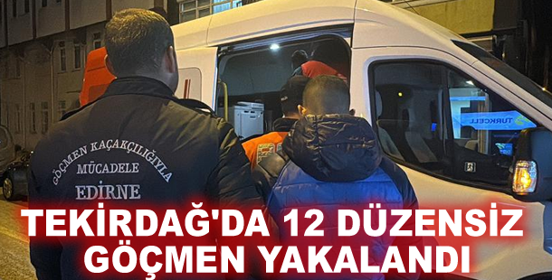 Tekirdağ'da 12 düzensiz göçmen yakalandı