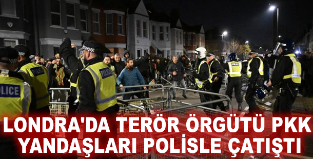 Londra'da terör örgütü PKK yandaşları polisle çatıştı