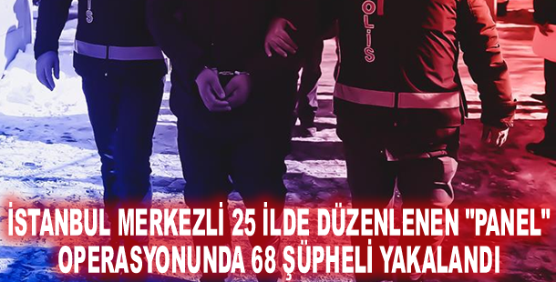 İstanbul merkezli 25 ilde düzenlenen "panel" operasyonunda 68 şüpheli yakalandı