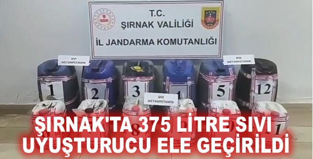 Şırnak'ta 375 litre sıvı uyuşturucu ele geçirildi