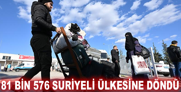 81 bin 576 Suriyeli ülkesine döndü