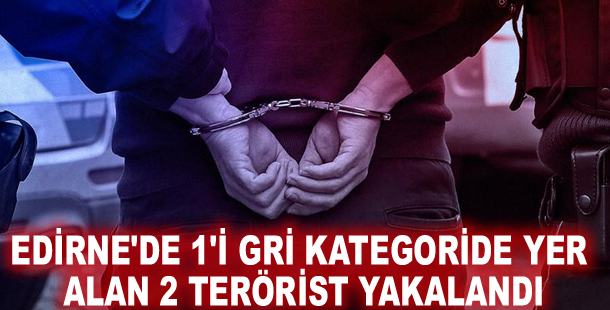 Edirne'de 1'i gri kategoride yer alan 2 terörist yakalandı
