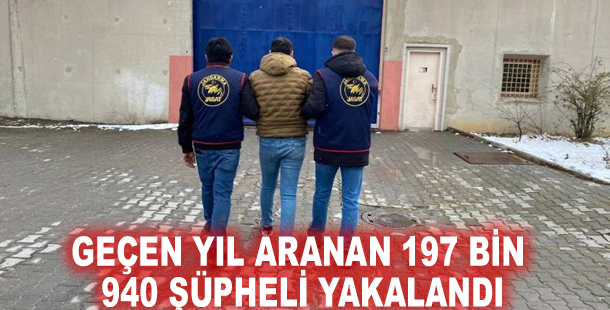 Geçen yıl aranan 197 bin 940 şüpheli yakalandı