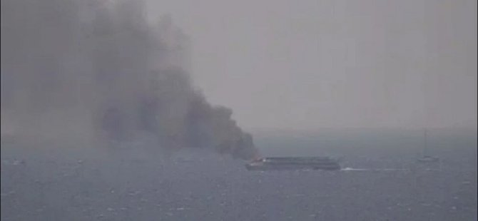 Kınalıada açıklarında bir tekne alev aldı!