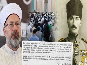 Hutbede yok, paylaşımda var: Atatürk!