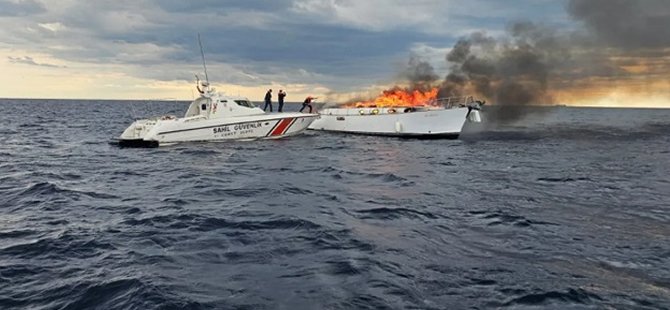 Kalkan’da lüks teknede yangın: Kül oldu