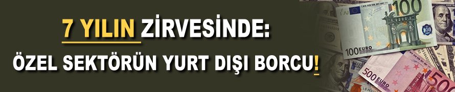 7 yılın zirvesinde: Özel sektörün yurt dışı borcu!