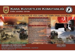 Gaziantep Sözleşmeli Er Sınavı 25 Aralık’ta Yapılacak
