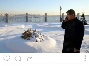 Davutoğlu’nun Kar Manzaralı Fotoğrafı Beğeni Topladı