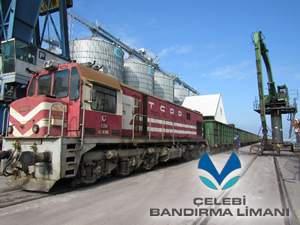 Çelebi Bandırma Limanı demiryolu avantajını kullanıyor