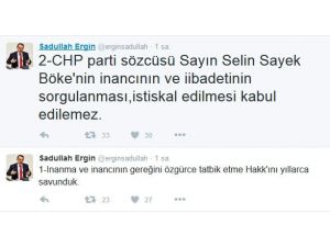 Sadullah Ergin'den CHP'li Böke'ye destek geldi