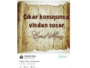 Sadullah Ergin: 'Çıkar konuşunca vicdan susar'