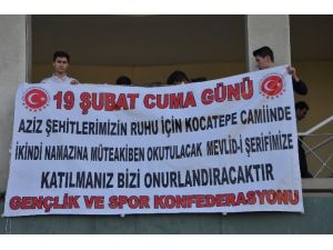 Türkiye Gençlik Ve Spor Konfederasyonu Şehitler İçin Mevlit Okuttu