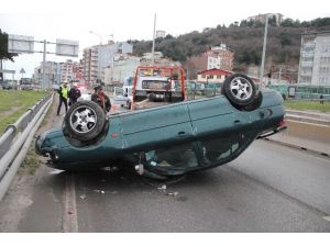 Samsun’da Otomobil Takla Attı: 1 Yaralı