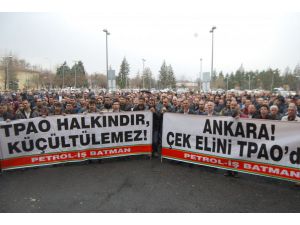 Türkiye Petrolleri işçileri 2 saatlik iş bırakma eylemi yaptı