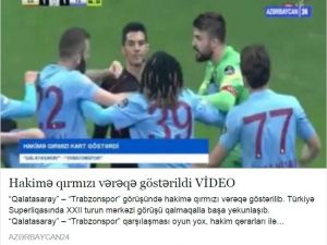 Olaylı maç Azerbaycan'da 'Türkiye Ligi'nde skandal' diye verildi
