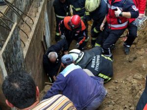 Bursa’da inşaatta göçük: Bir işçi ağır yaralandı