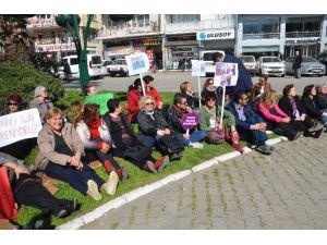 CHP’li Kadınlar ’Özgecan Yasası’ İçin Oturma Eylemi Yaptı
