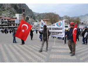 Amasya’da Madenciler Yürüyüş Yaptı