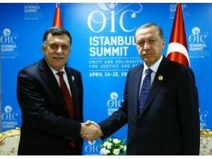 Cumhurbaşkanı Erdoğan, Fayez Serraj İle Görüştü