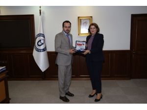 Azerbaycan Eğitim Müşaviri Nesibova’dan Rektör Bircan’a Ziyaret