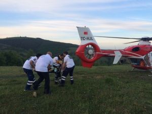 Tarlada Yaralanan Çiftçinin Yardımına Ambulans Helikopter Yetişti