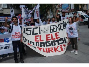 Konya'da 1 Mayıs kutlamasında bir grup, HDP'lilere tepki gösterdi