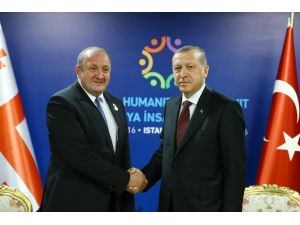 Cumhurbaşkanı Erdoğan, Gürcistan Cumhurbaşkanı Margvelashvili ile görüştü